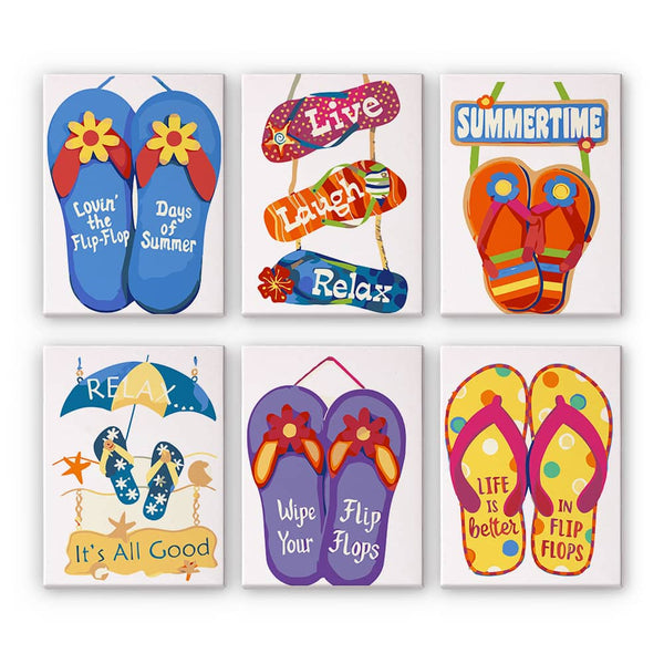 FlipFlop 6er SET - Mini Malen nach Zahlen