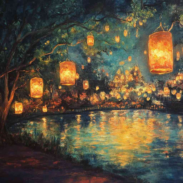 Malen nach Zahlen - Flüstern der Dämmerung, Laternen