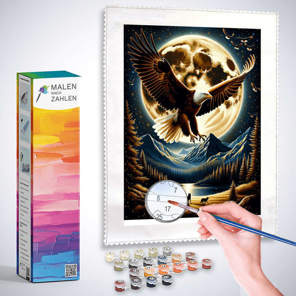 Malen nach Zahlen - Adler in der Nacht