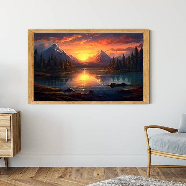 See, Abendrot - Malen nach Zahlen