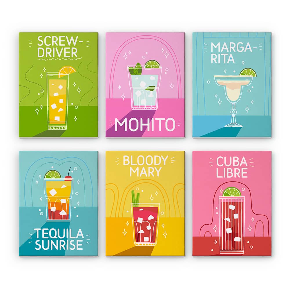 Happy Hour 6er SET - Mini Malen nach Zahlen