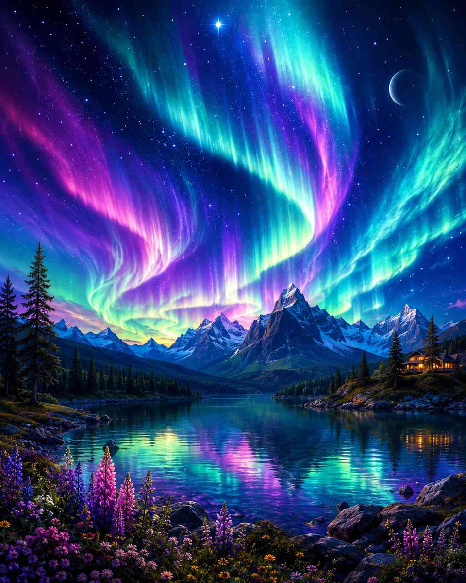 Malen nach Zahlen - Magie der Polarlichter