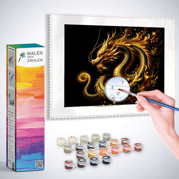 Goldener Drache – Malen nach Zahlen