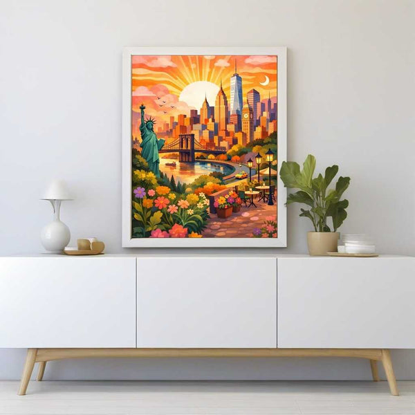 Malen nach Zahlen - Sonnenaufgang über Manhattan