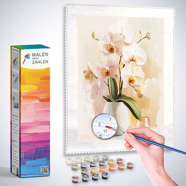 Malen nach Zahlen - Orchidee Teelichter