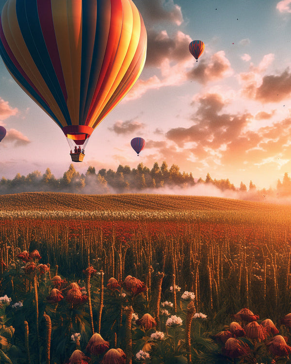 Felder, Ballons - Malen nach Zahlen