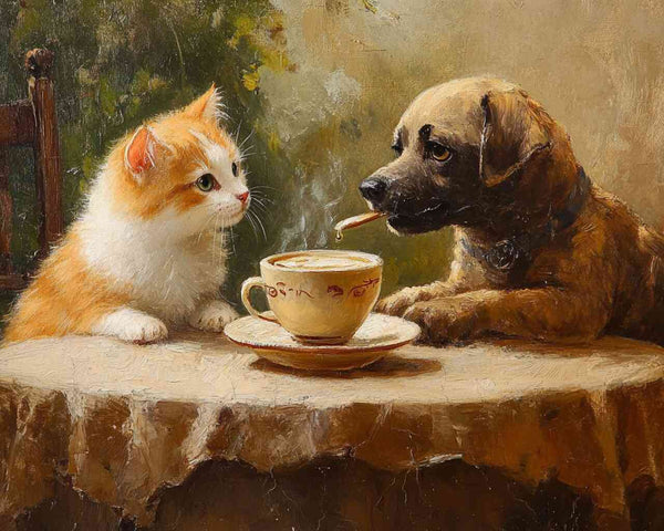 Malen nach Zahlen - Zwiegespräch in Sepia