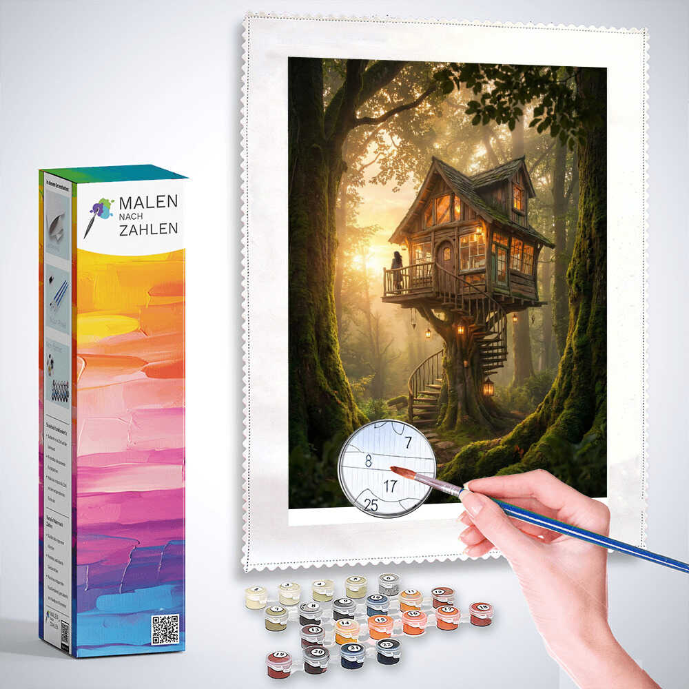 Malen nach Zahlen - Das verwunschene Baumhaus