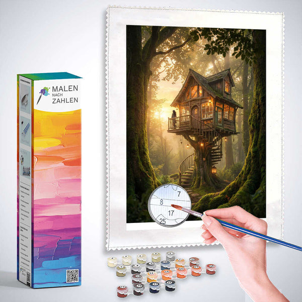Malen nach Zahlen - Das verwunschene Baumhaus