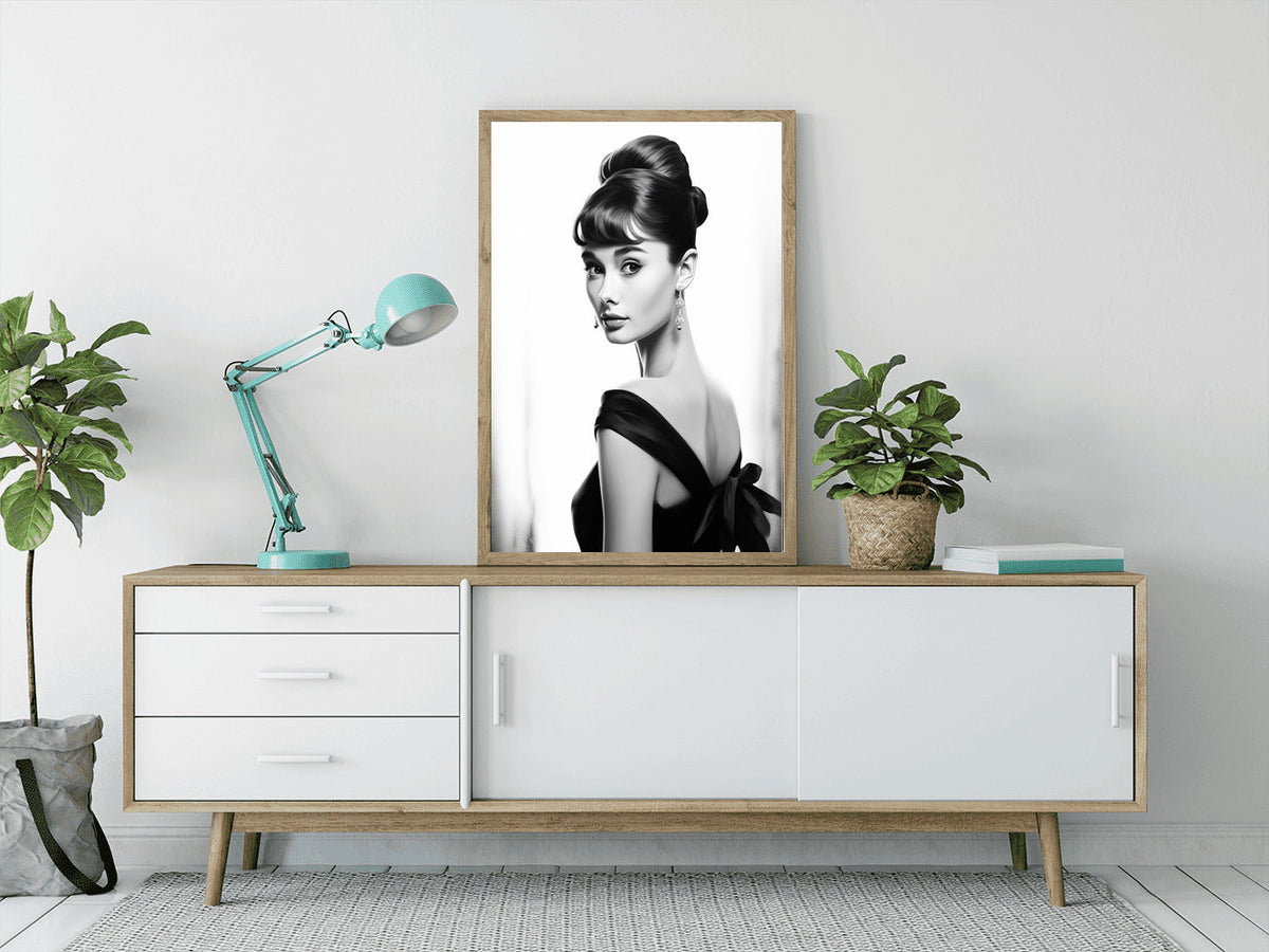 Audrey Hepburn, Schwarz und Weiß – Malen nach Zahlen