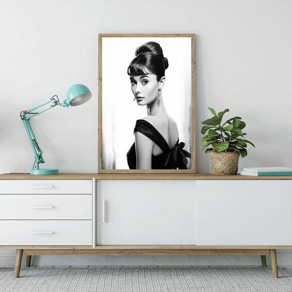 Audrey Hepburn, Schwarz und Weiß – Malen nach Zahlen