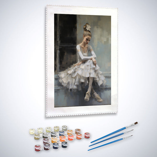 Ballerina, sitzt - Malen nach Zahlen