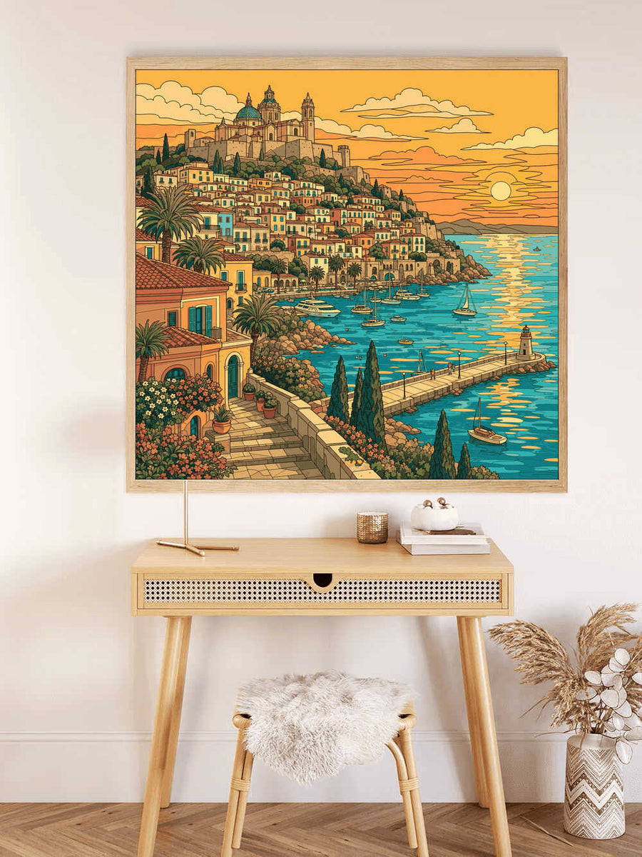 Malen nach Zahlen - Sonnenuntergang über dem mediterranen Paradies