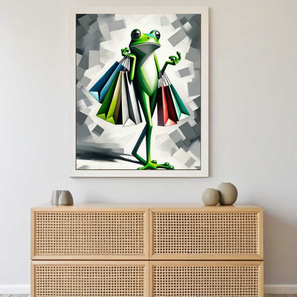 Frosch mit Taschen – Malen nach Zahlen