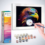 Malen nach Zahlen - Farbenpracht des Geistes, farbenfrohes Adler-Kunstwerk mit vitalen Details und leuchtenden Farben, inkl. Malutensilien