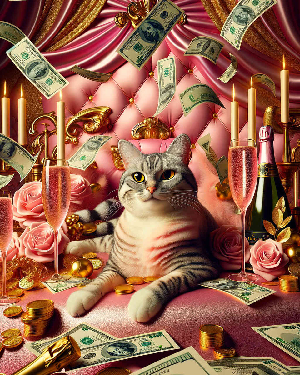 Malen nach Zahlen - Champagner Katze
