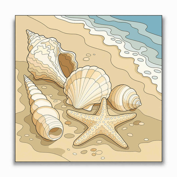 Malen nach Zahlen - Muschelgold – Ruhe am Meer