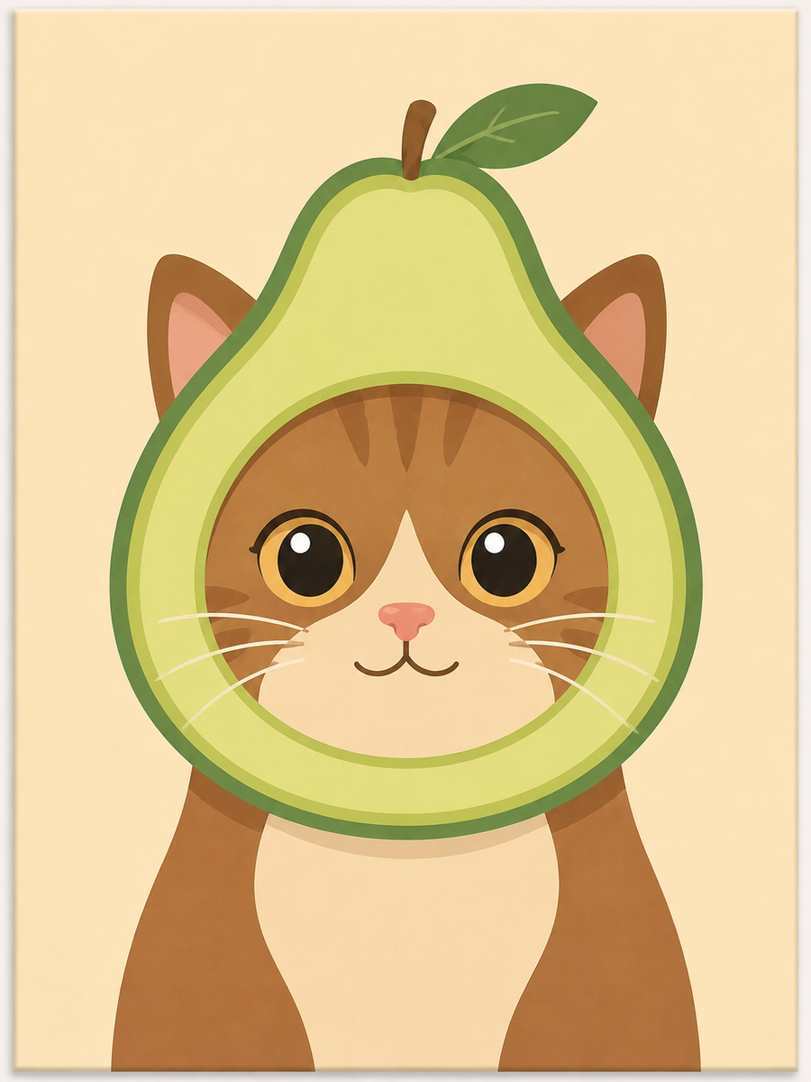Fruity Cats 4er SET - Mini Malen nach Zahlen