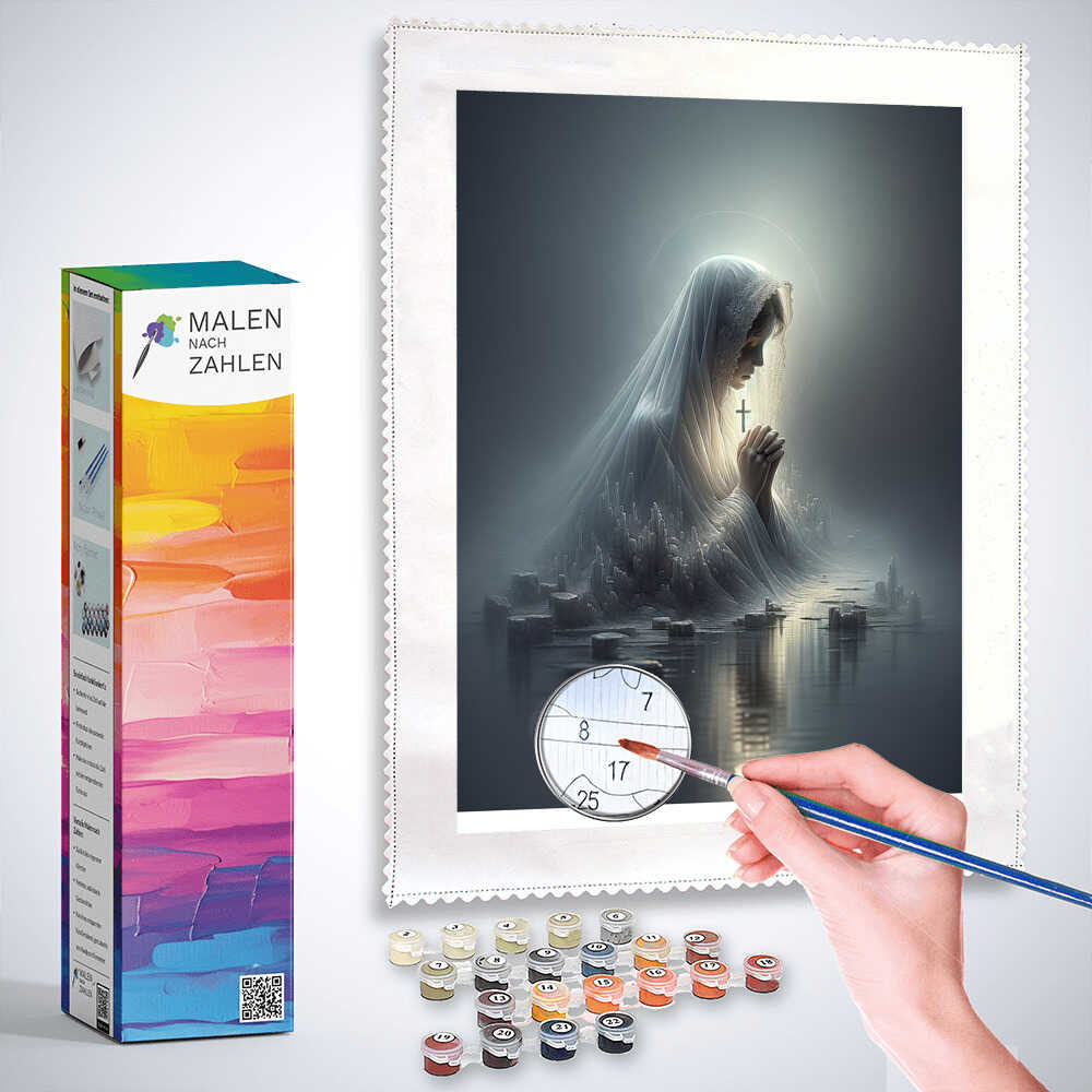 Malen nach Zahlen - Mädchen mit Kreuz