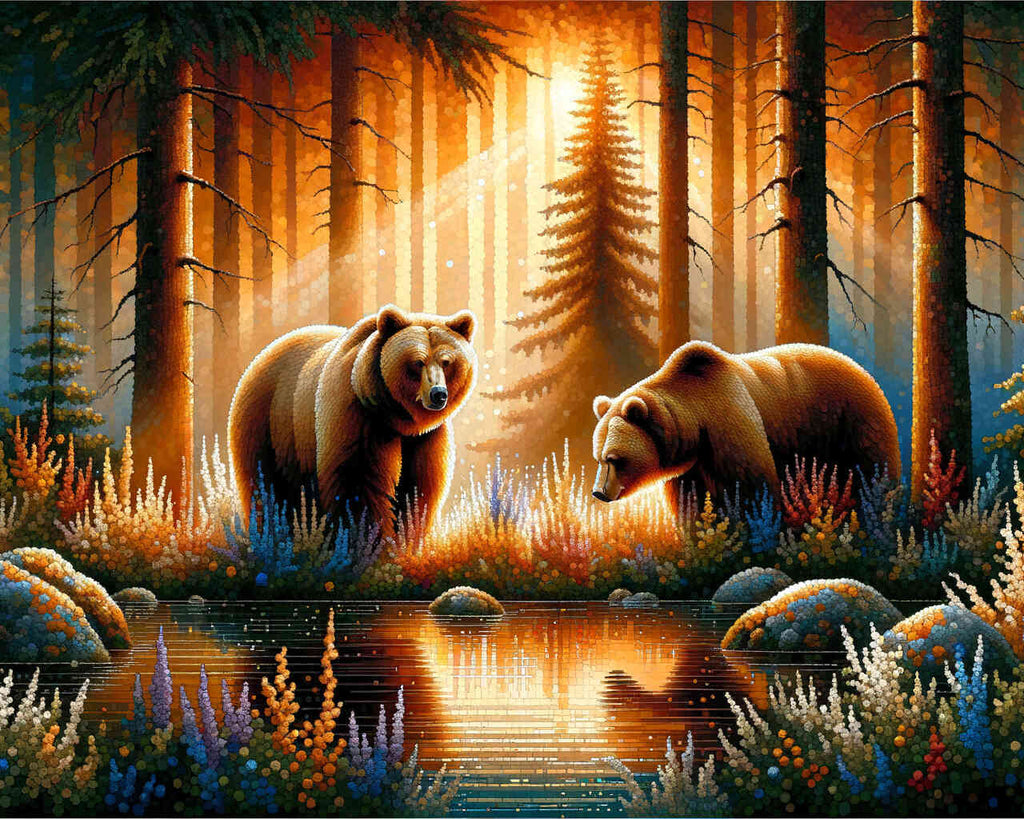 Braunbären – Malen nach Zahlen