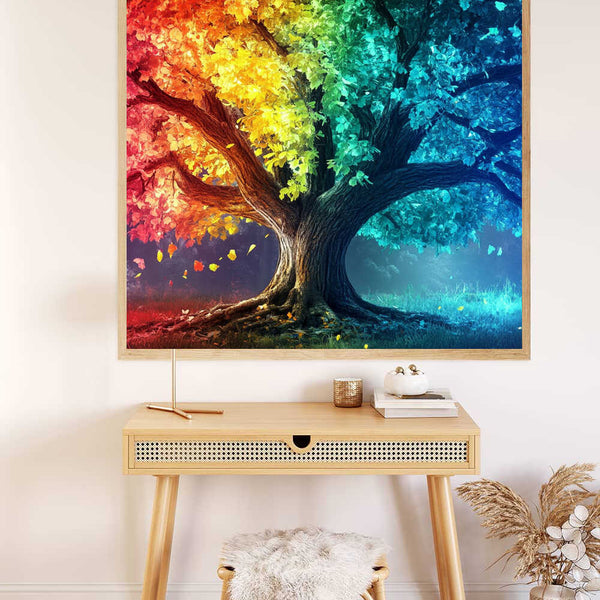 AB Diamond Painting - Baum der Zauberfarben