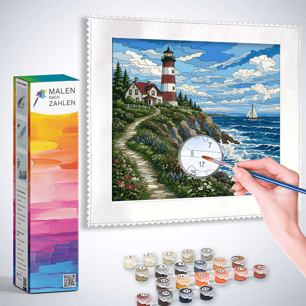 Malen nach Zahlen - Leuchtturm der Sehnsucht