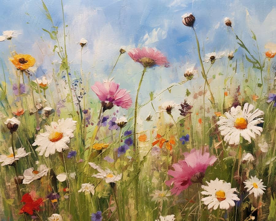 Wildblumen - Malen nach Zahlen