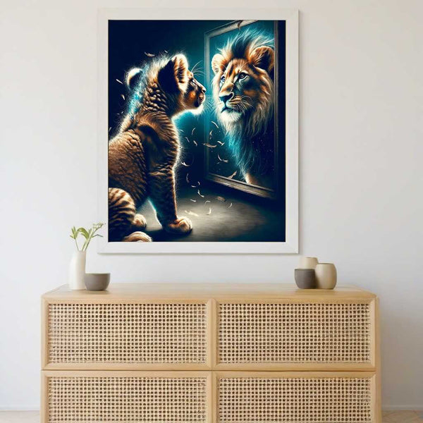 Malen nach Zahlen - Spiegelbild Löwe