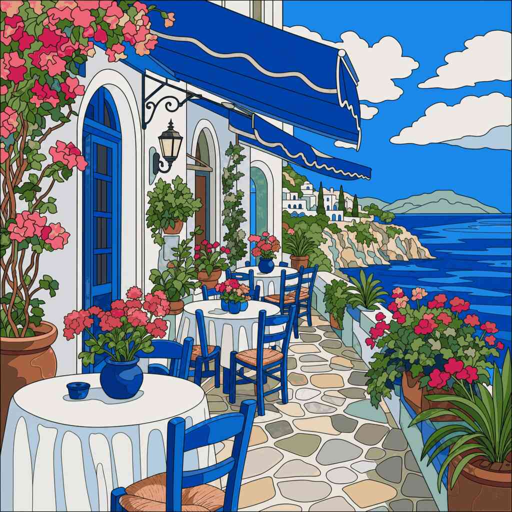 Malen nach Zahlen - Mediterrane Träumerei