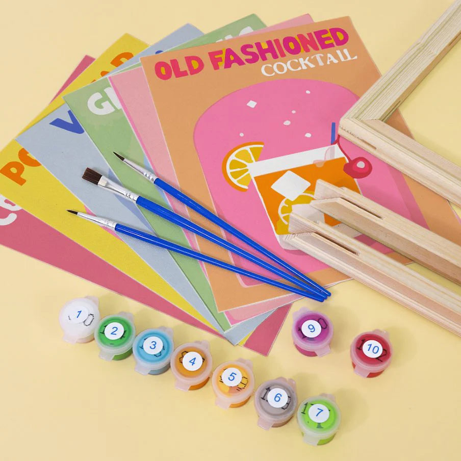 Lieblings Cocktail 6er SET - Mini Malen nach Zahlen