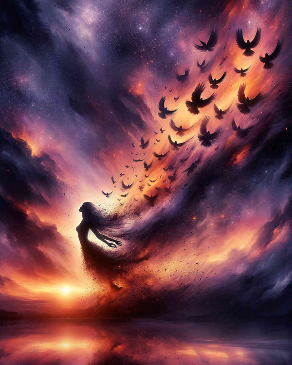 Malen nach Zahlen - Vogelliebe, Sonnenuntergang