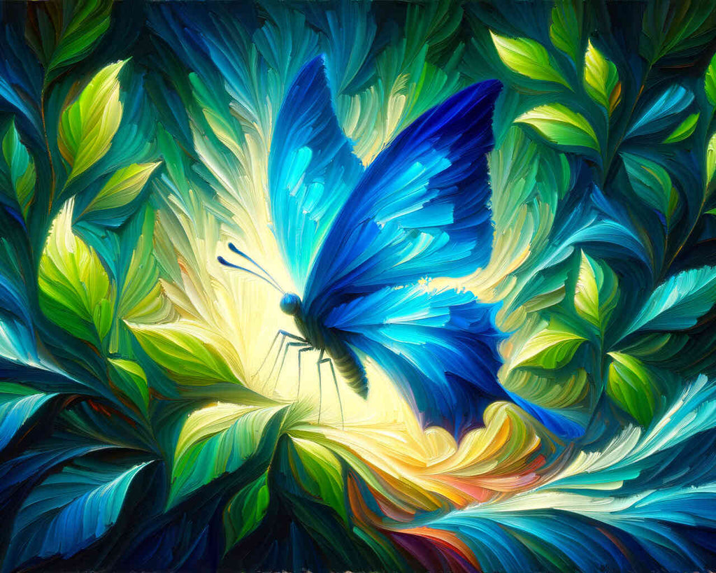Blauer Schmetterling – Malen nach Zahlen