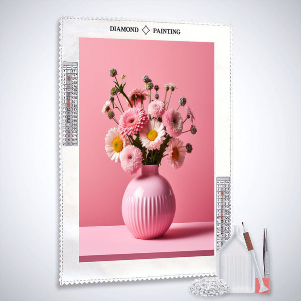Blumenenvase, Rosa - Malen nach Zahlen