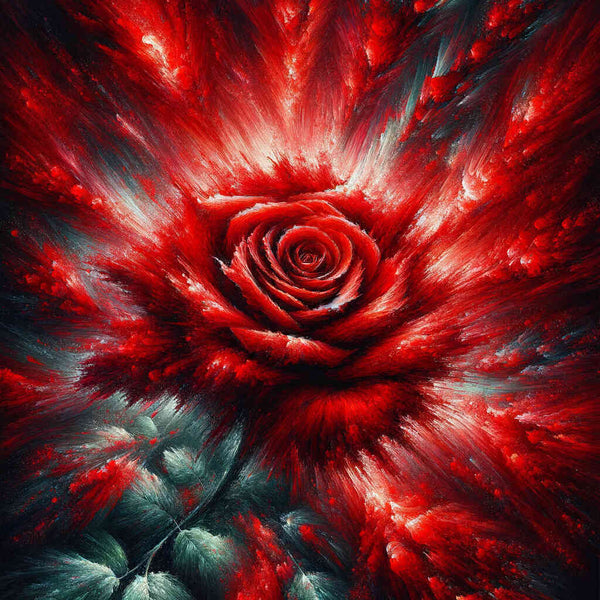 Rote Rose – Malen nach Zahlen