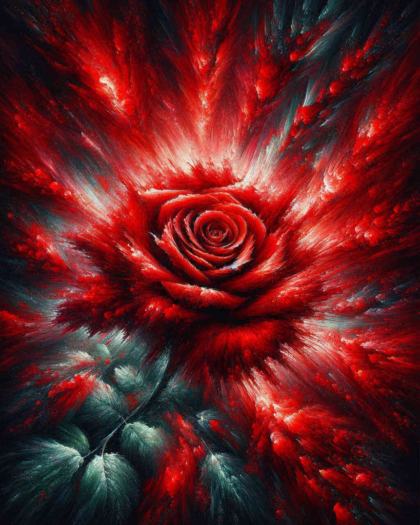 Rote Rose – Malen nach Zahlen