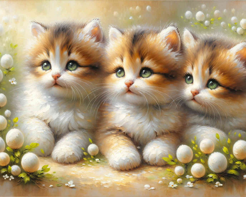Drei Kätzchen – Malen nach Zahlen