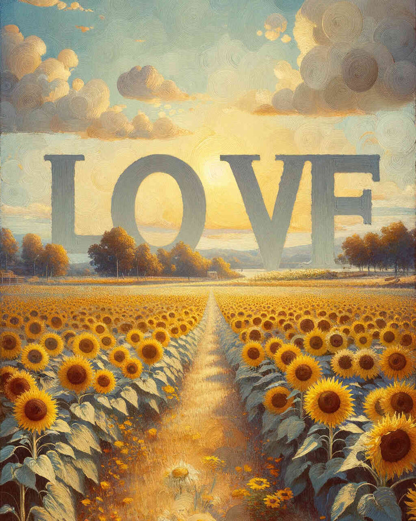Malen nach Zahlen - Love Sonnenblumen