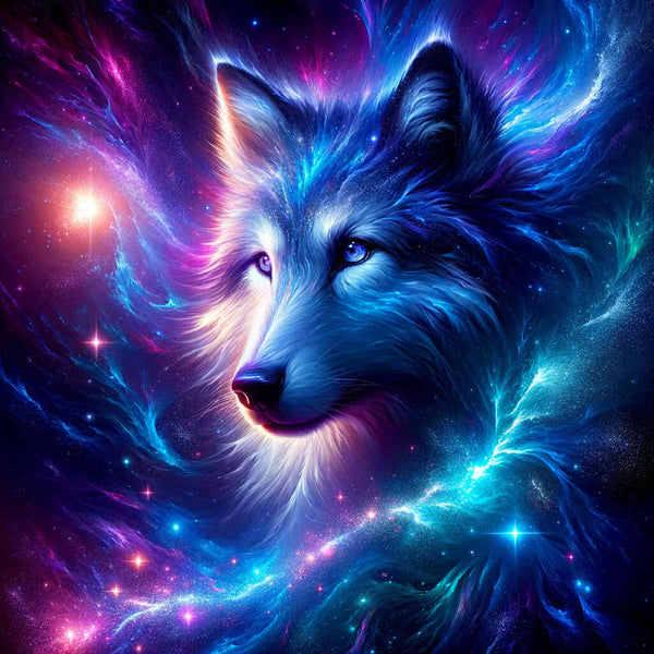 Malen nach Zahlen - Leuchtender Wolf