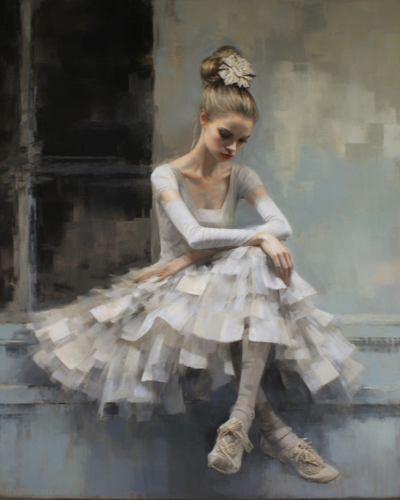 Ballerina, sitzt - Malen nach Zahlen