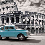 Oldtimer vor dem Kolosseum in Rom, Malen nach Zahlen 