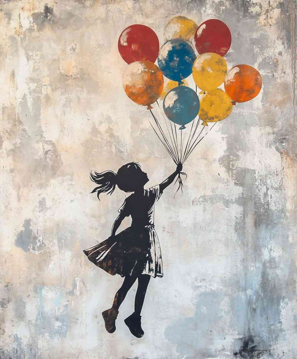 Malen nach Zahlen - Flug in die Freiheit, Banksy Stil