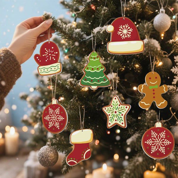 Weihnachtsanhänger Klassisch 8er Set - Malen nach Zahlen