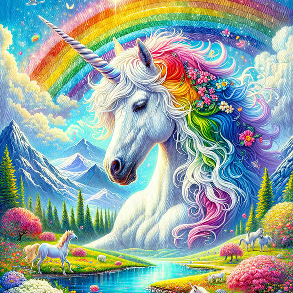Regenbogen und Einhorn – Malen nach Zahlen