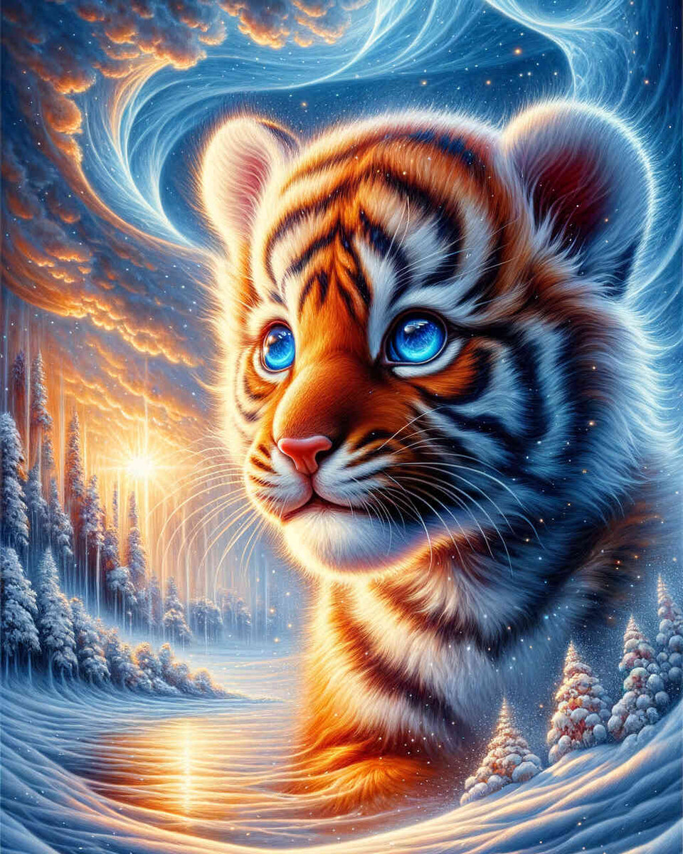 Malen nach Zahlen - Kleiner Tiger