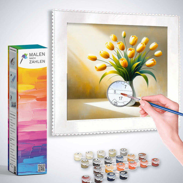 Tulpen, in Vase - Malen nach Zahlen