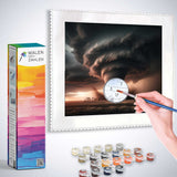 Painting by numbers kit featuring a stormy scene titled 