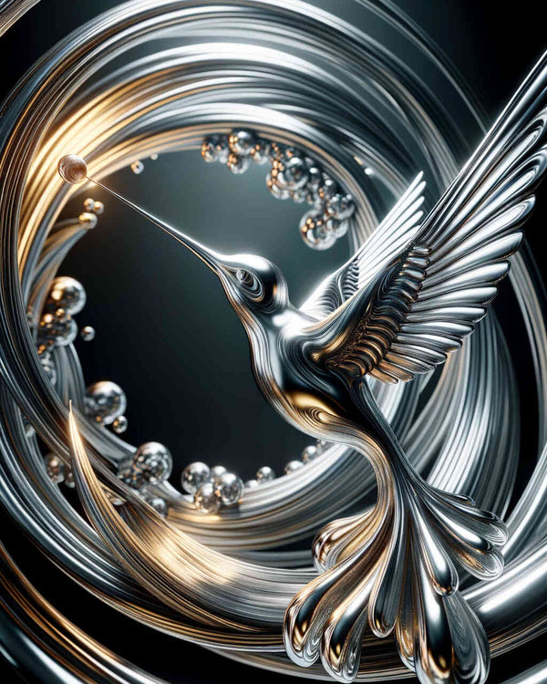 Kolibri, metallisch wiedergeboren - Malen nach Zahlen