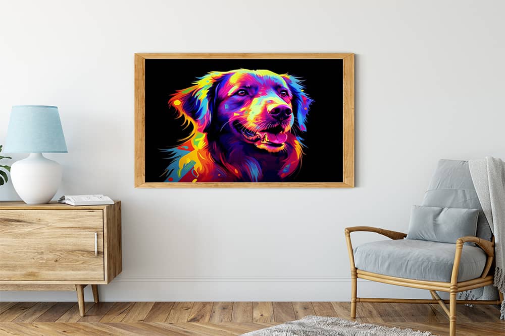 Hund im Profil, Abstrakt - Malen nach Zahlen