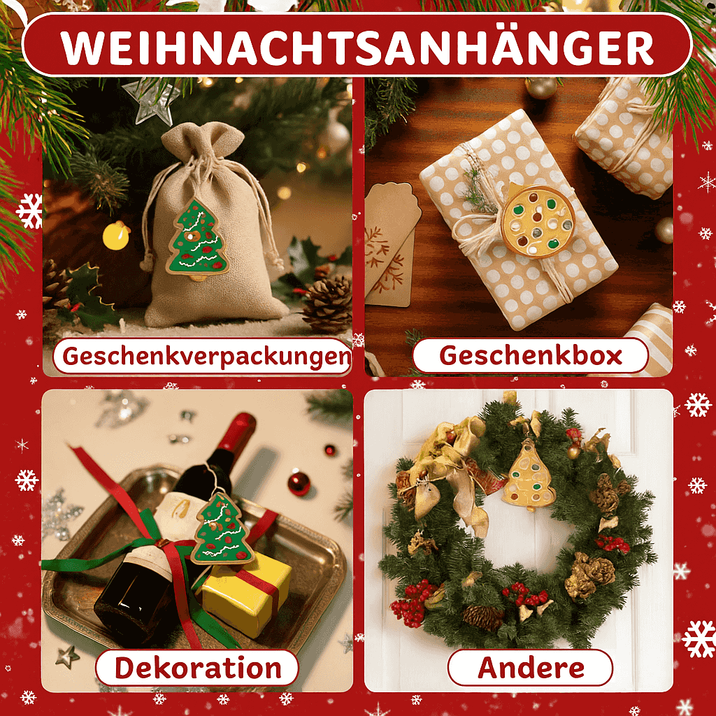 Weihnachtsanhänger Modern 8er Set - Malen nach Zahlen