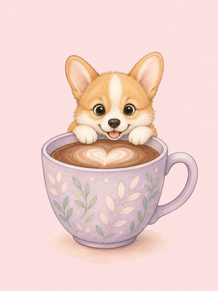 Kaffeefreunde 4er SET - Mini Malen nach Zahlen